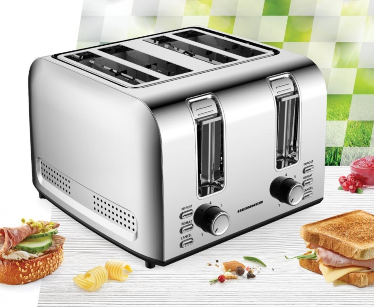 Prajitor de paine Heinner, 1500W, argintiu - imagine 4